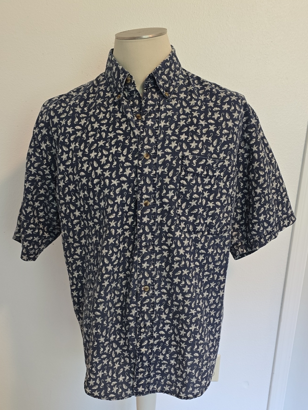 VTG Bugle Boy Coastal Gpa Camp Shirt XL